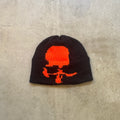 Black/Orange Skull Beanie